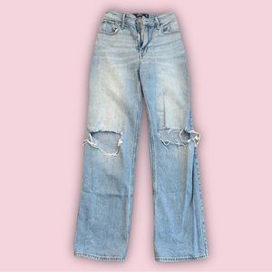 Hollister High-rise Ripped Straight Jeans